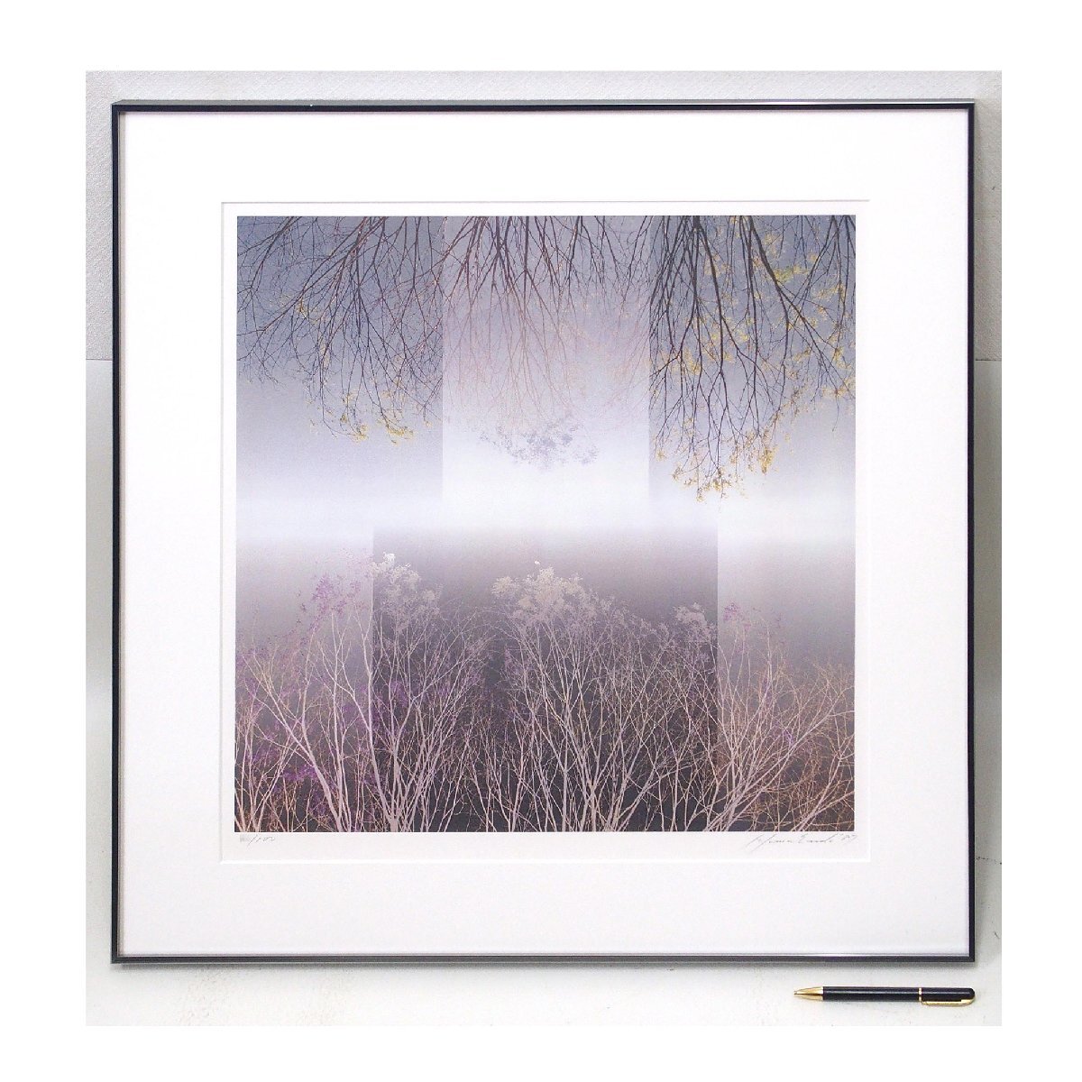 遠藤享 「SPACE AND SPACE」 オフセットリトグラフ/自然や宇宙をテーマ/大英博物館、サンパウロ美術館など所蔵/真作保証/185/ENCHANTE拍卖