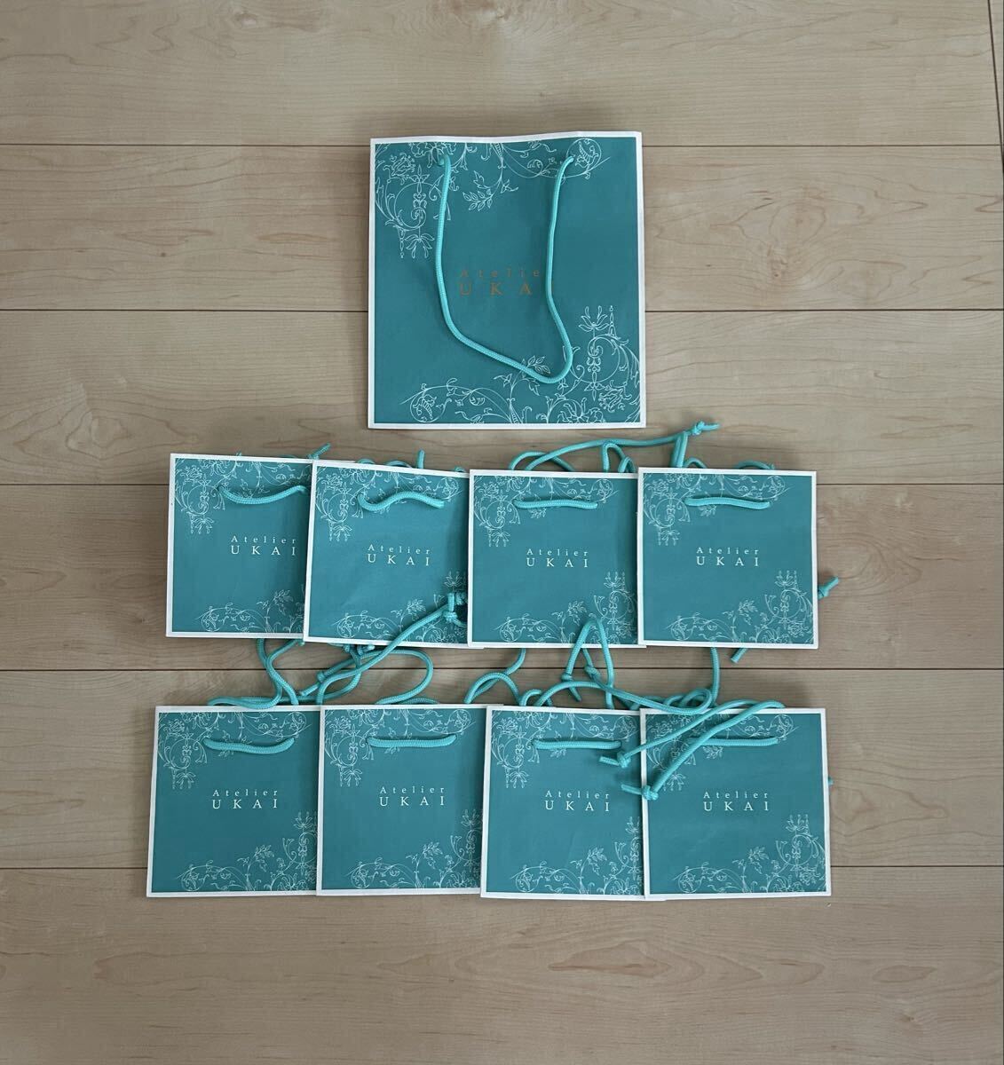 未使用 アトリエうかい 紙袋 9枚 ショッパー 手提げ袋 Atelier UKAI拍卖