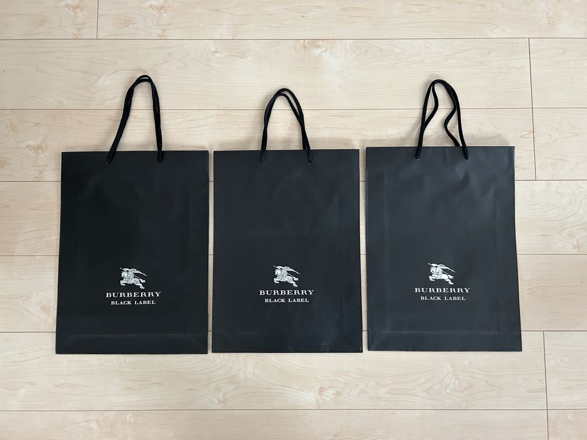 バーバリー ブラックレーベル 紙袋 3枚 ショッパー 手提げ袋 ショップ袋拍卖