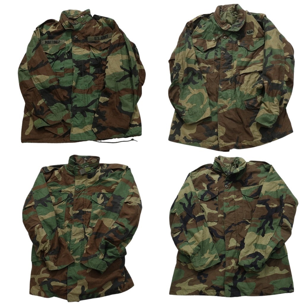 古着卸 まとめ売り 米軍実物 M-65 フィールドジャケット 3rd ミリタリー 4枚セット (メンズ S ) ウッドランド ARMY 中古 古着 NC1575拍卖