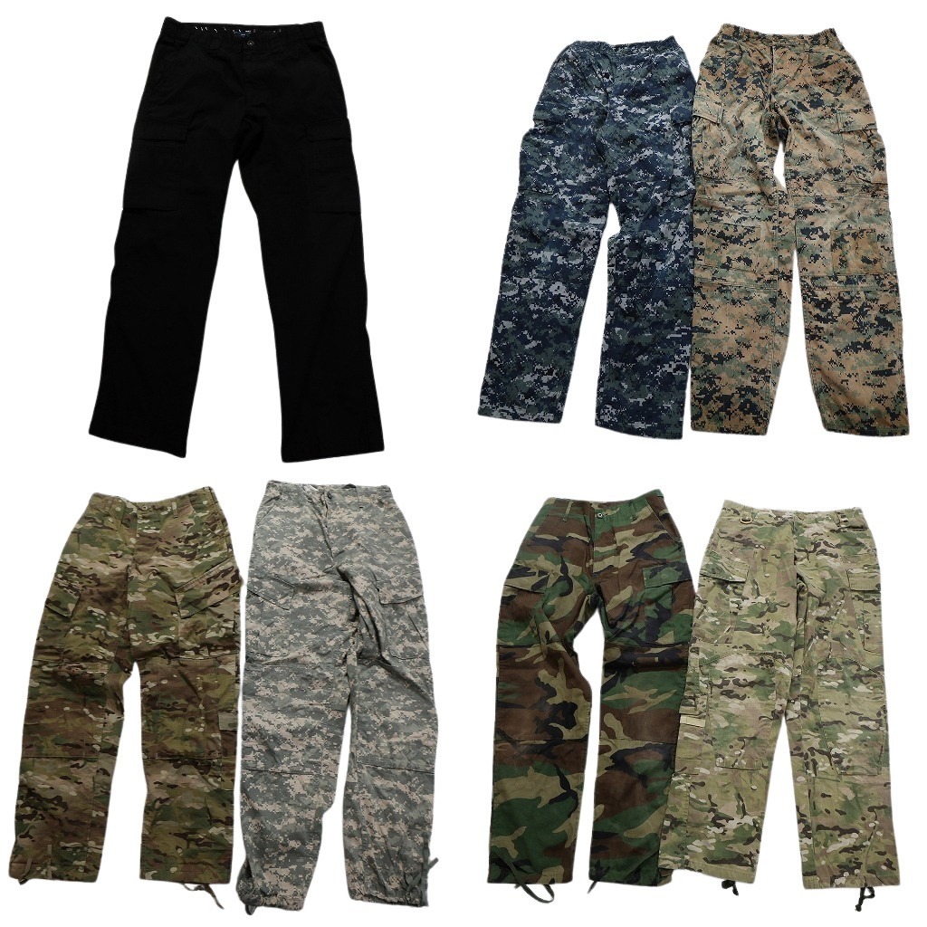 古着卸 まとめ売り 米軍民間 フィールドパンツ ミリタリー 7枚セット (メンズ S /32 /34 ) マルチカム デジカモ NC1666 1円スタート拍卖