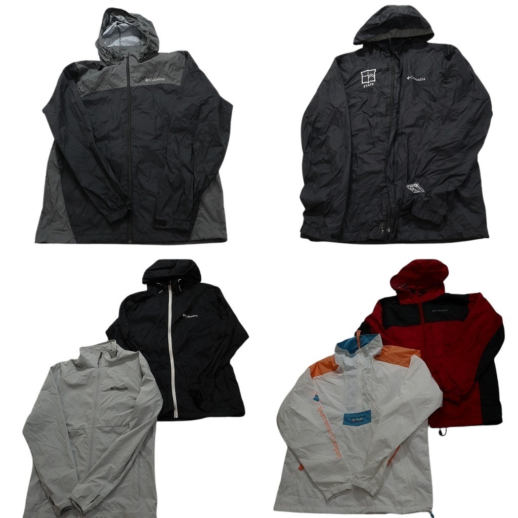 古着卸 まとめ売り コロンビア ライト ジャケット 6枚セット (メンズ M ) ハーフジップ スタンドカラー フーディー 中古 古着 NC1976拍卖