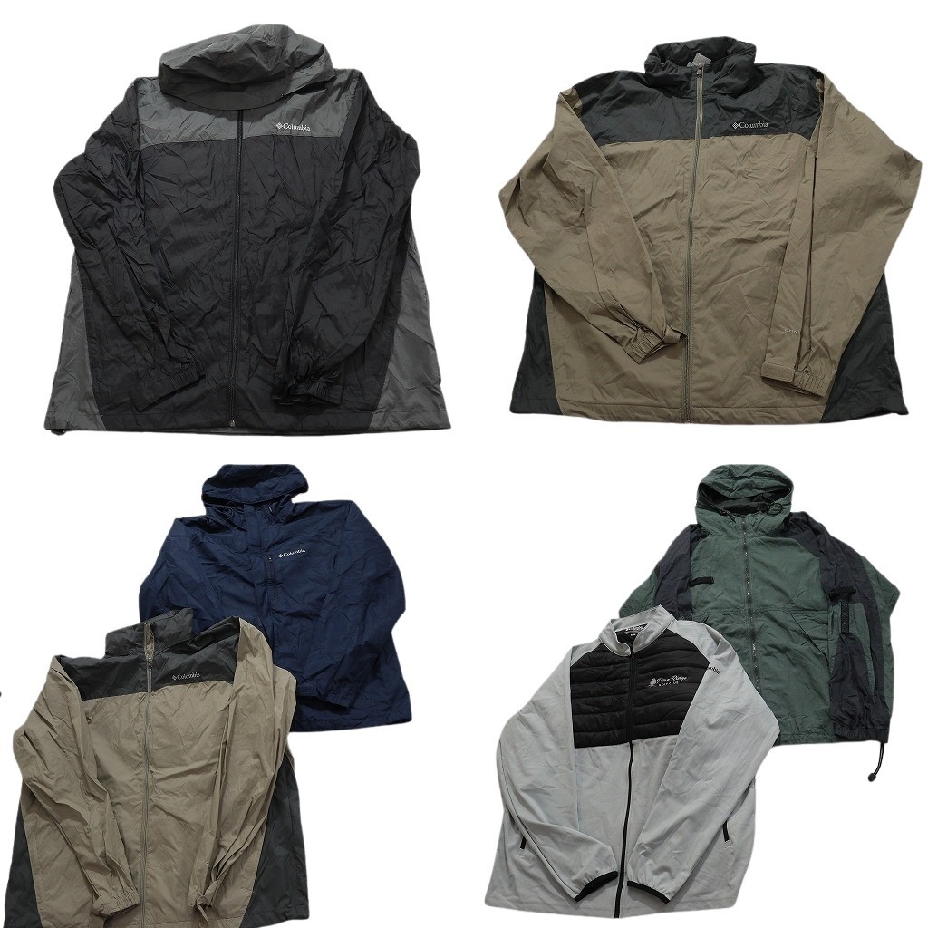 古着卸 まとめ売り コロンビア ライト ジャケット 6枚セット (メンズ XL ) ドローコード フーディー スタンドカラー 中古 古着 NC1969拍卖