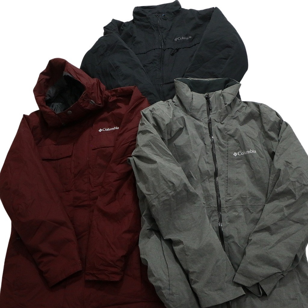古着卸 まとめ売り コロンビア ヘビー ジャケット 3枚セット (メンズ XS /S /M ) フーディー スタンドカラー 中古 古着 NC1965拍卖