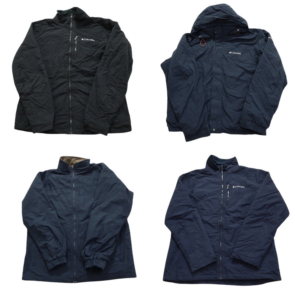 古着卸 まとめ売り コロンビア ヘビー ジャケット 4枚セット (メンズ M /L ) スタンドカラー フーディー 裏地フリース 中古 古着 NC1964拍卖