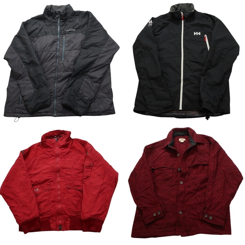 古着卸 アウトドアブランドMIX ヘビー ジャケット 4枚セット (メンズ L /XL ) ヘリーハンセン エディーバウアー 中古 古着 NC1911拍卖