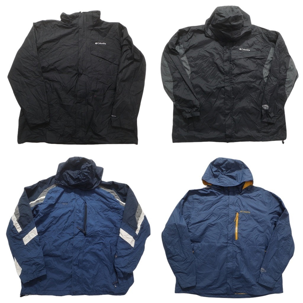古着卸 まとめ売り コロンビア マウンテンライト ジャケット 4枚セット (メンズ 2XL /3XL ) バーテックス マルチカラー 中古 古着 NC1981拍卖