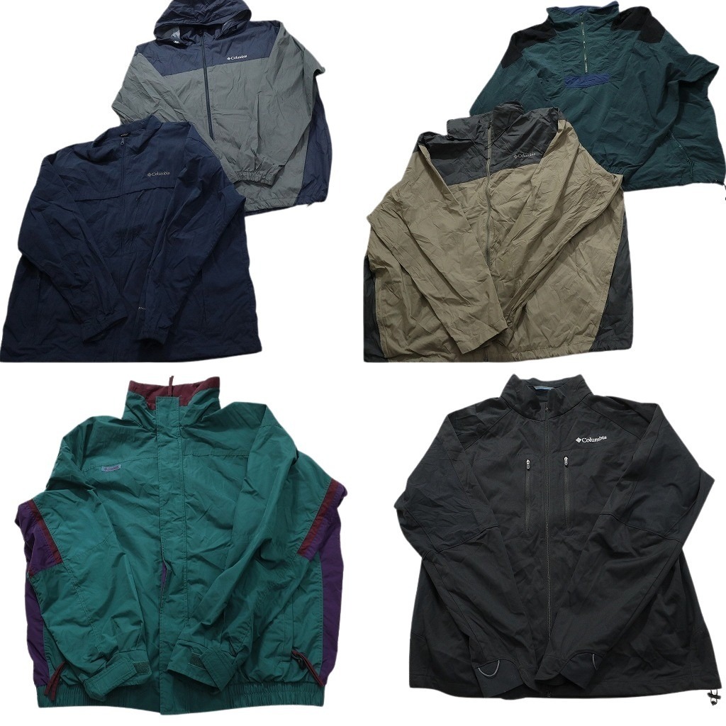 古着卸 まとめ売り コロンビア ライト ジャケット 6枚セット (メンズ 2XL /4XL /5XL ) ハーフジップ ビッグサイズ 90’s 中古 古着 NC2001拍卖