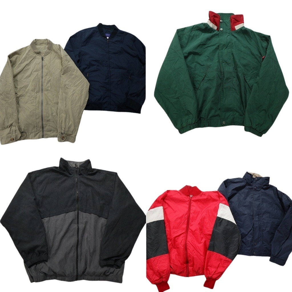 古着卸 まとめ売り ライト フルジップ ジャケット 6枚セット (メンズ L ) ナイロン 切り替え ブルゾン バイカラー 中古 古着 NC2142拍卖