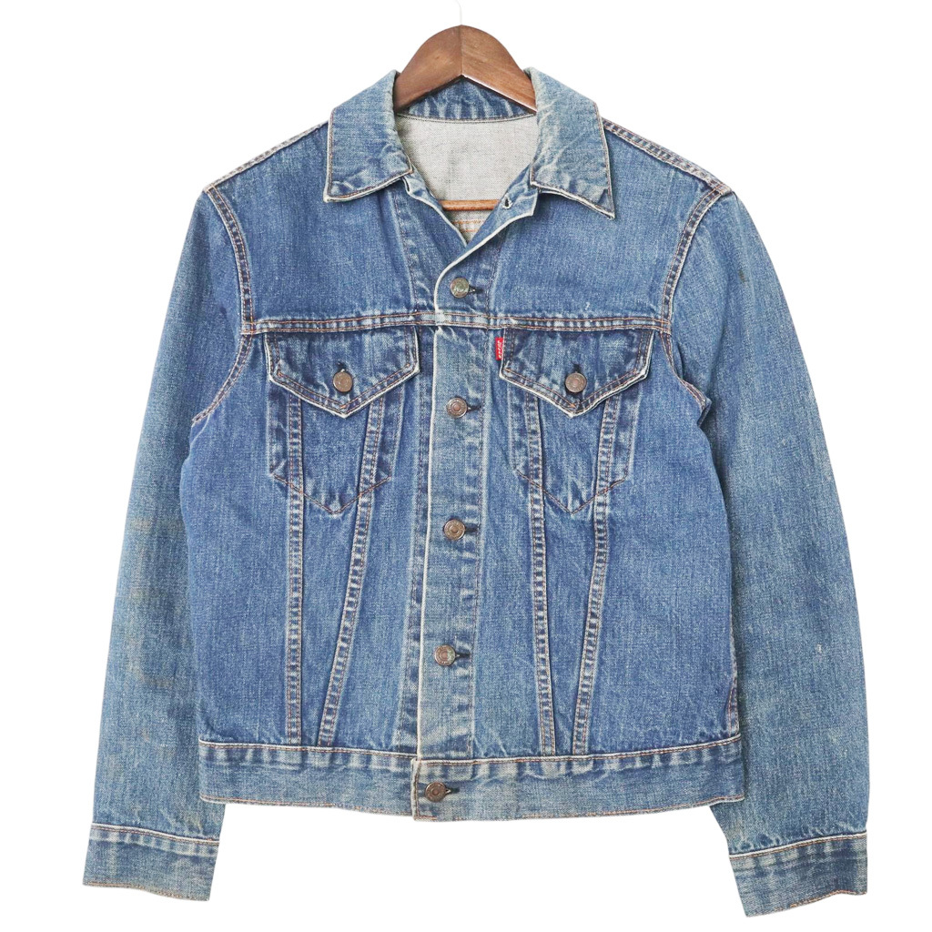 60年代 USA製 Levi's リーバイス 70505 デニムトラッカージャケット ヴィンテージ ビッグE ブルー(メンズ M相当)中古 古着 A2769拍卖