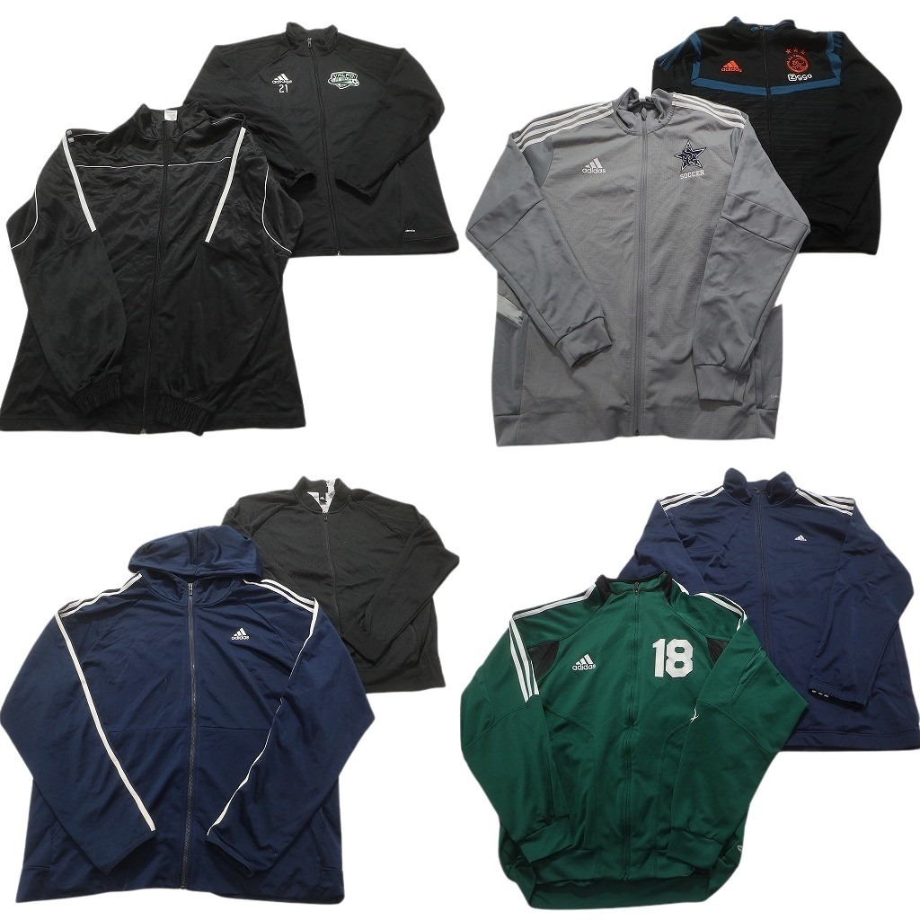 古着卸 まとめ売り アディダス フルジップ ジャージ 8枚セット (メンズ XL ) フーディー ナイロン トラックジャケット 中古 古着 NC2334拍卖