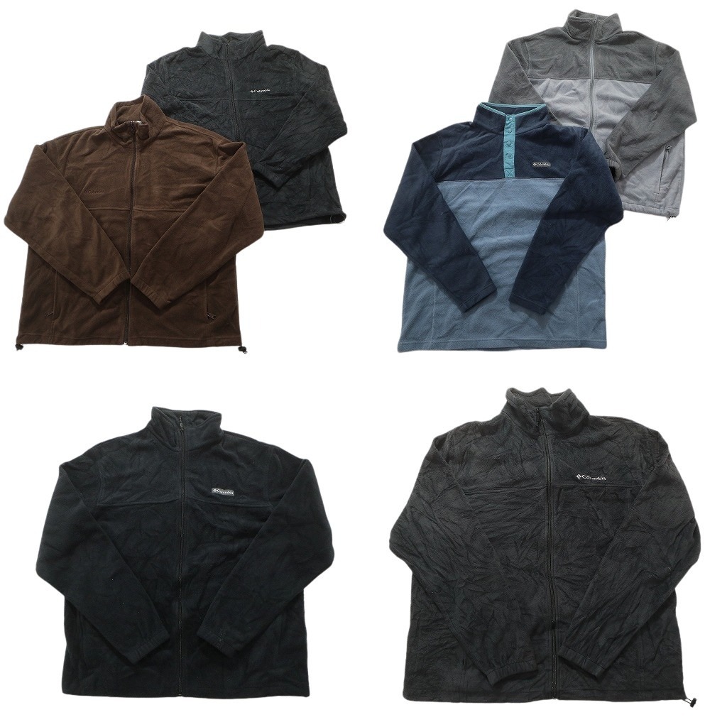 古着卸 まとめ売り コロンビア フリース 6枚セット (メンズ XL ) ドローコード フルジップ バイカラーハーフジップ 中古 古着 NC2479拍卖