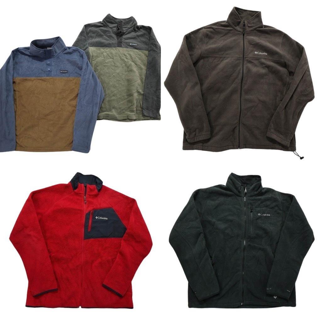 古着卸 まとめ売り コロンビア フリース 5枚セット (メンズ XL ) ハーフボタン フルジップ オムニヒート ドローコード 中古 古着 NC2499拍卖