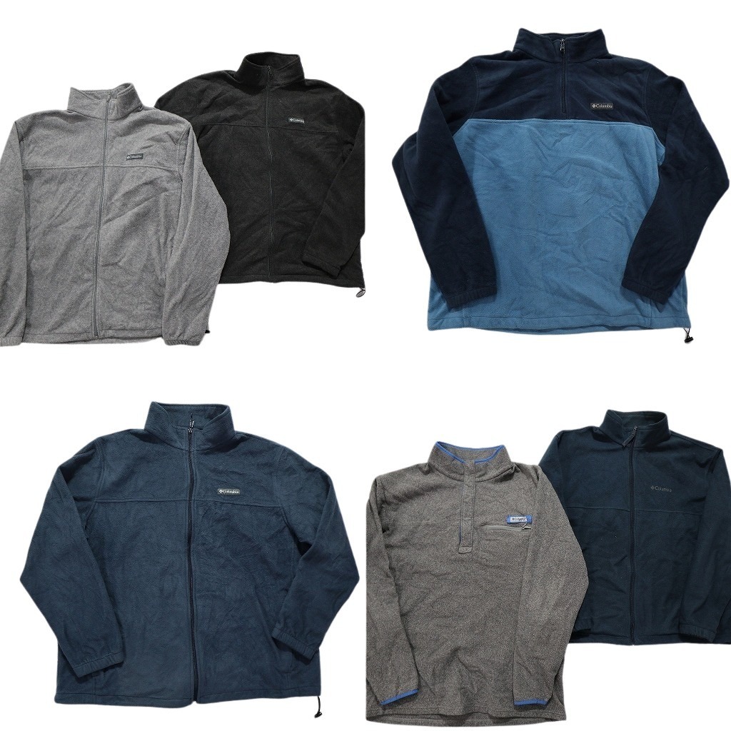 古着卸 まとめ売り コロンビア フリース 6枚セット (メンズ 2XL ) PFG バイカラー ドローコード ハーフジップ フルジップ 中古 古着 NC2527拍卖
