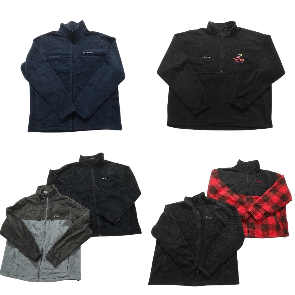 古着卸 まとめ売り コロンビア フリース 6枚セット (メンズ 2XL ) ハーフジップ チェック デナリ ドローコード 中古 古着 NC2542拍卖