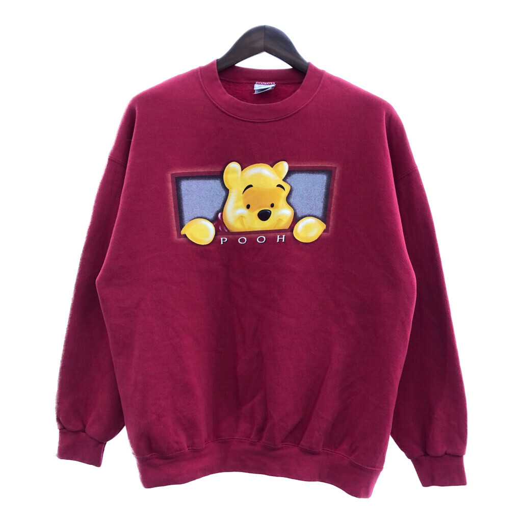 Disney ディズニー くまのプーさん Pooh スウェット トレーナー トップス キャラクター レッド (メンズ XL) 中古 古着 Q0113拍卖