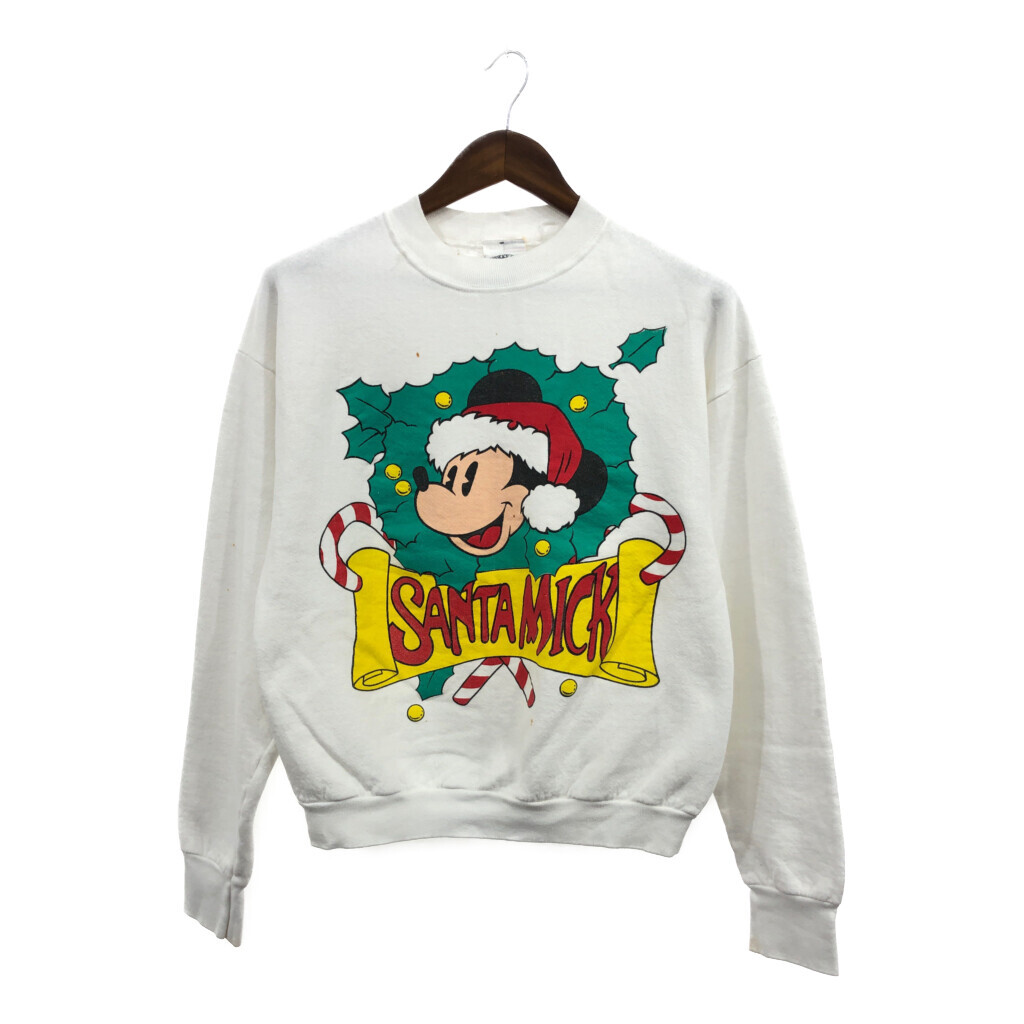 80年代 Disney ディズニー ミッキーマウス スウェット キャラクター ホワイト (メンズ M相当) 中古 古着 Q1795拍卖