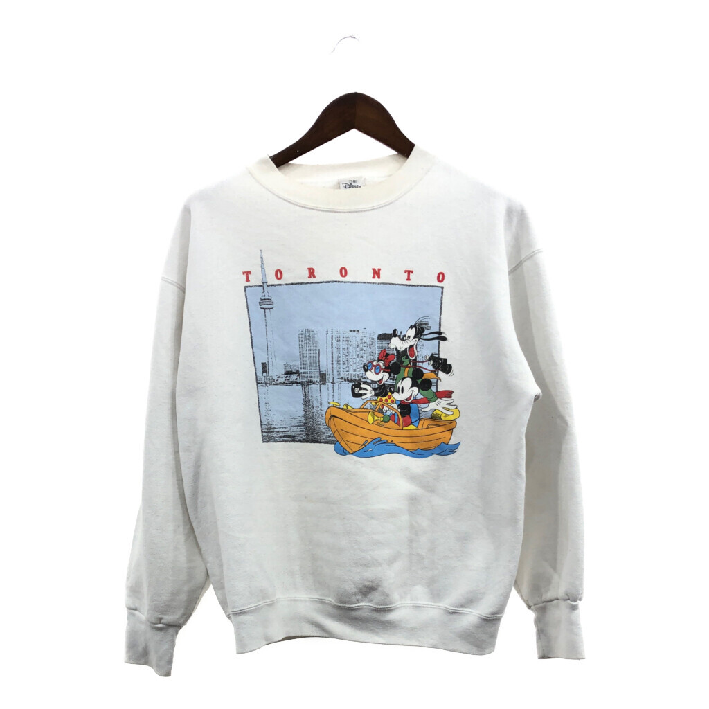 90年代 Disney ディズニー ミッキーマウス グーフィー ミニー トロント スウェット キャラクター ホワイト (メンズ XL) Q2320拍卖