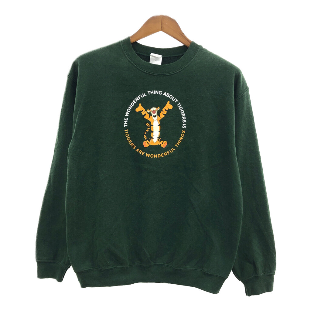 Disney ディズニー くまのプーさん ティガー スウェット キャラクター グリーン (メンズ M) 中古 古着 Q7064拍卖