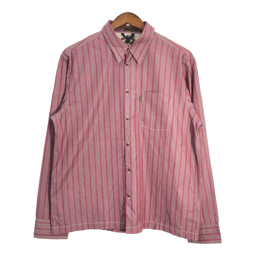 KENZO ケンゾー 長袖シャツ ストライプ レッド (メンズ XL) 中古 古着 R7334拍卖