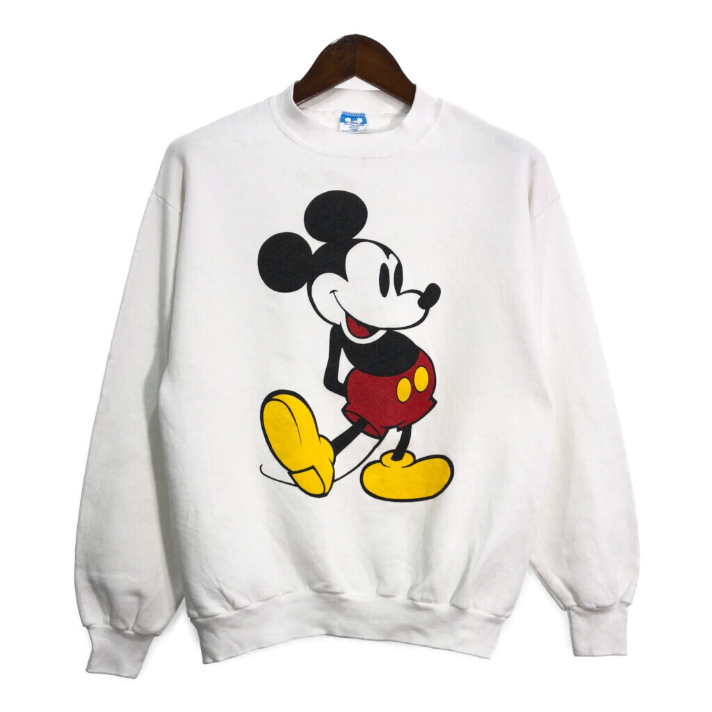 90年代 USA製 Disney ディズニー ミッキーマウス スウェット キャラクター ホワイト (メンズ LARGE) 中古 古着 R8718拍卖