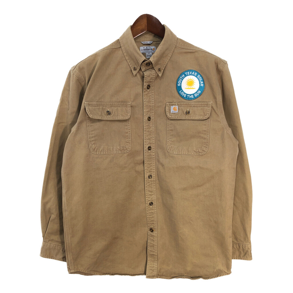 Carhartt カーハート 長袖ボタンダウンシャツ ワーク ベージュ(メンズ M)中古 古着 T7786拍卖