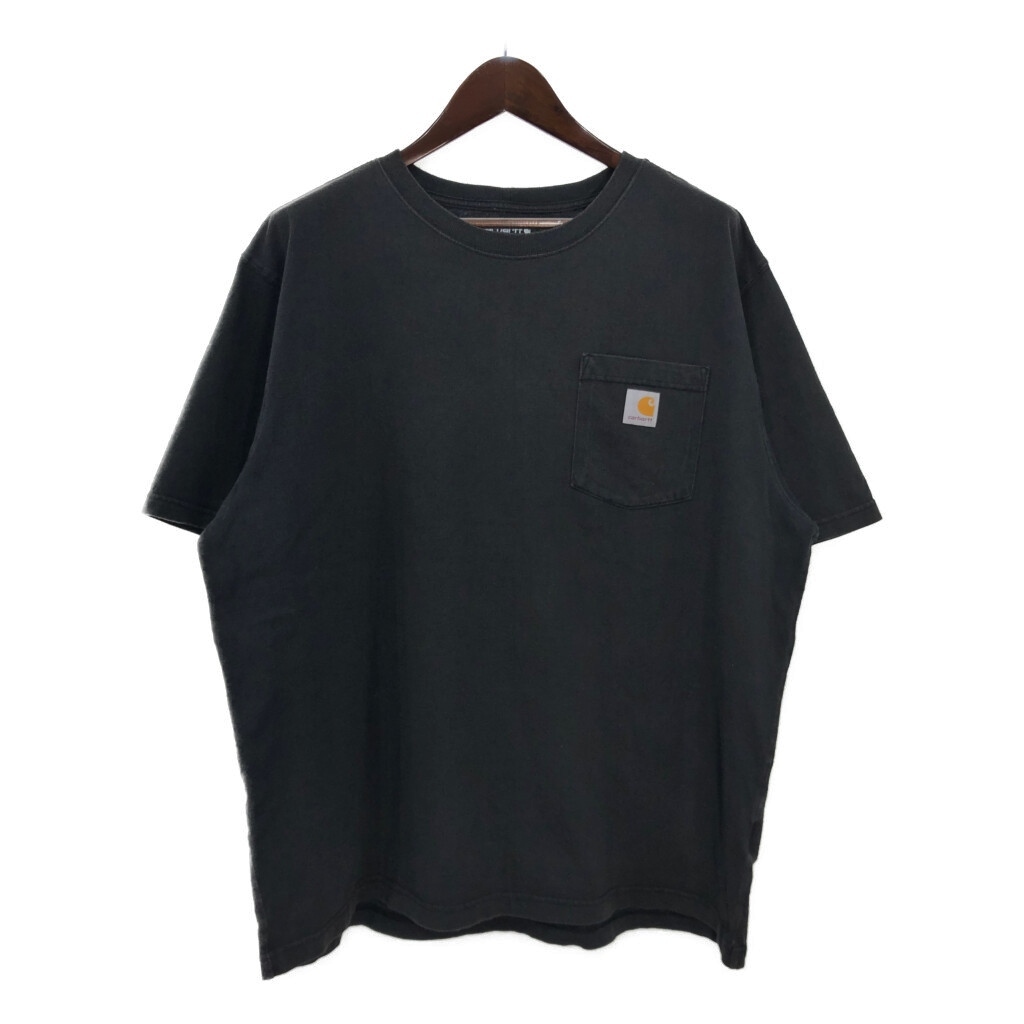 Carhartt カーハート ポケットTシャツ ブラック(メンズ XL)中古 古着 T9006拍卖