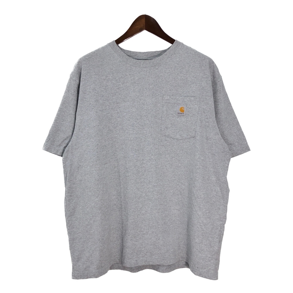 Carhartt カーハート ポケットTシャツ ワーク グレー(メンズ XL)中古 古着 T9498拍卖