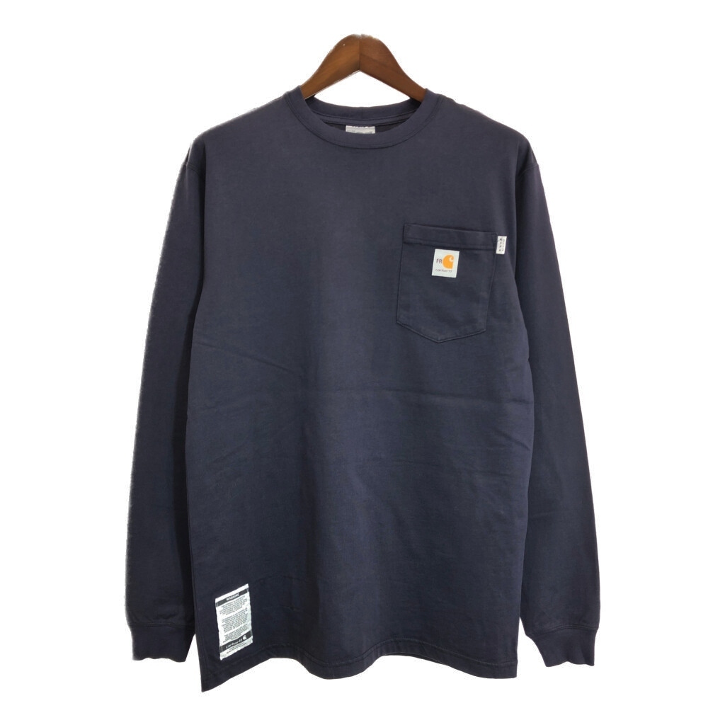 Carhartt カーハート 長袖ポケットTシャツ ネイビー(メンズ M)中古 古着 U2091拍卖