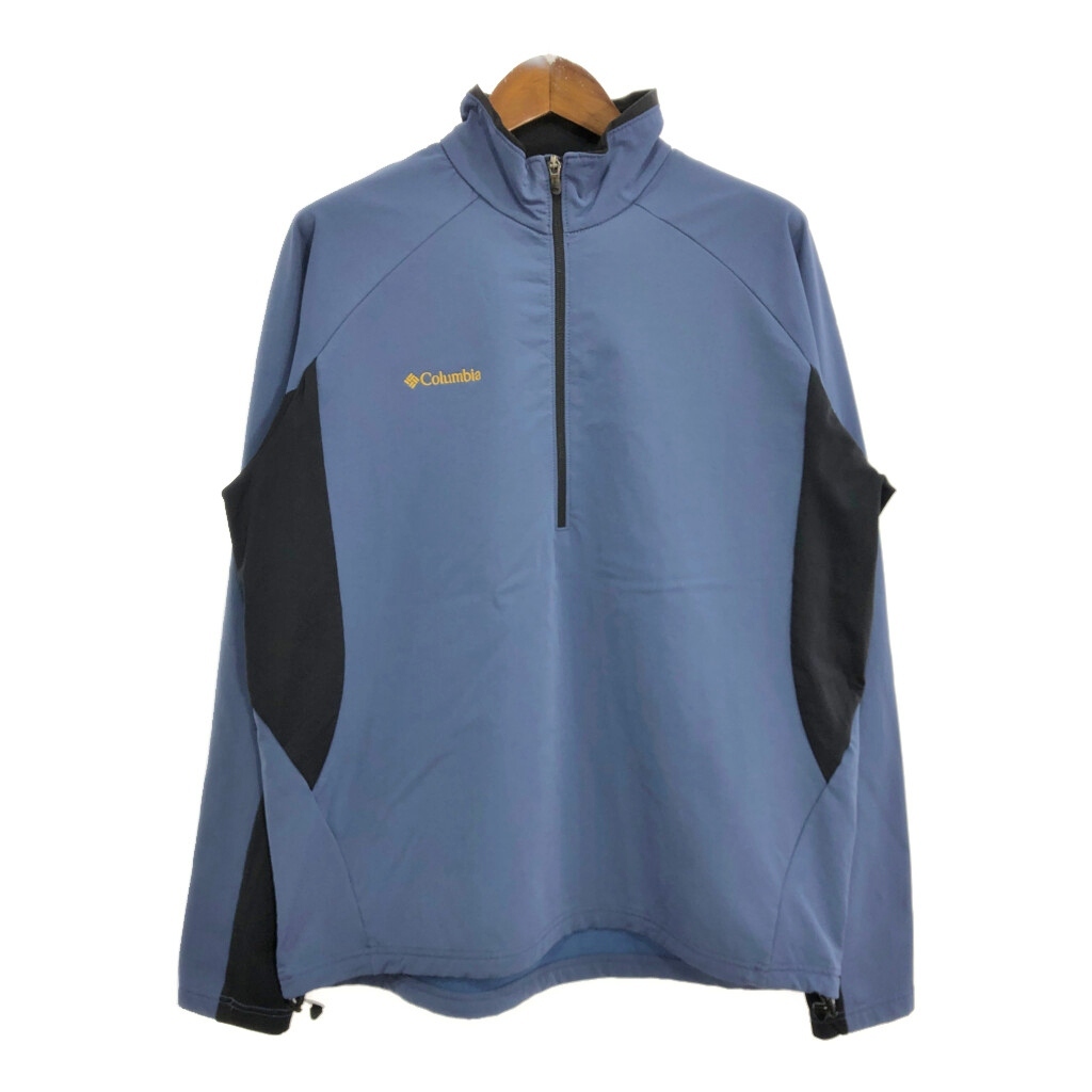 Columbia コロンビア TITANIUM ハーフジップ ソフトシェルジャケット アウトドア ブルー(メンズ XL)中古 古着 U3161拍卖