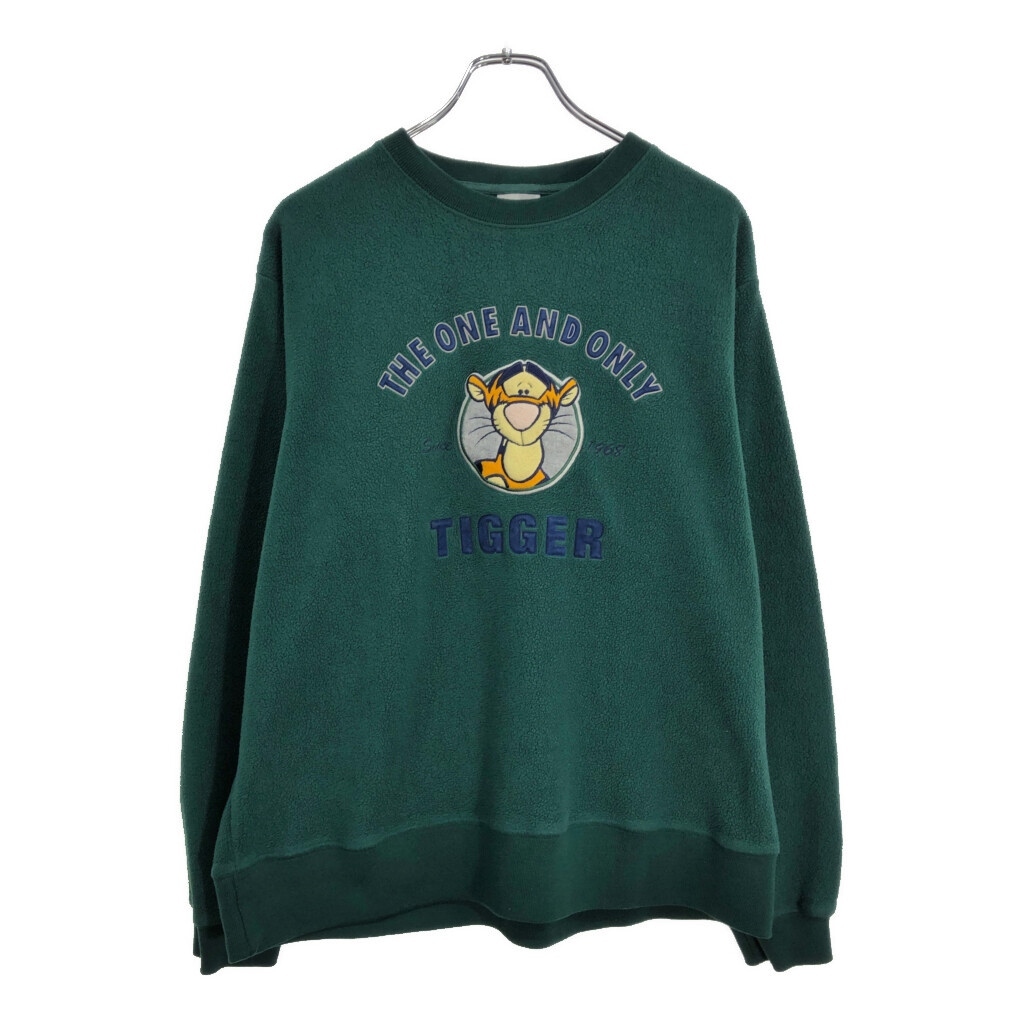00年代 Disney ディズニー くまのプーさん ティガー スウェット ムービー キャラクター グリーン(メンズ M)中古 古着 U4685拍卖