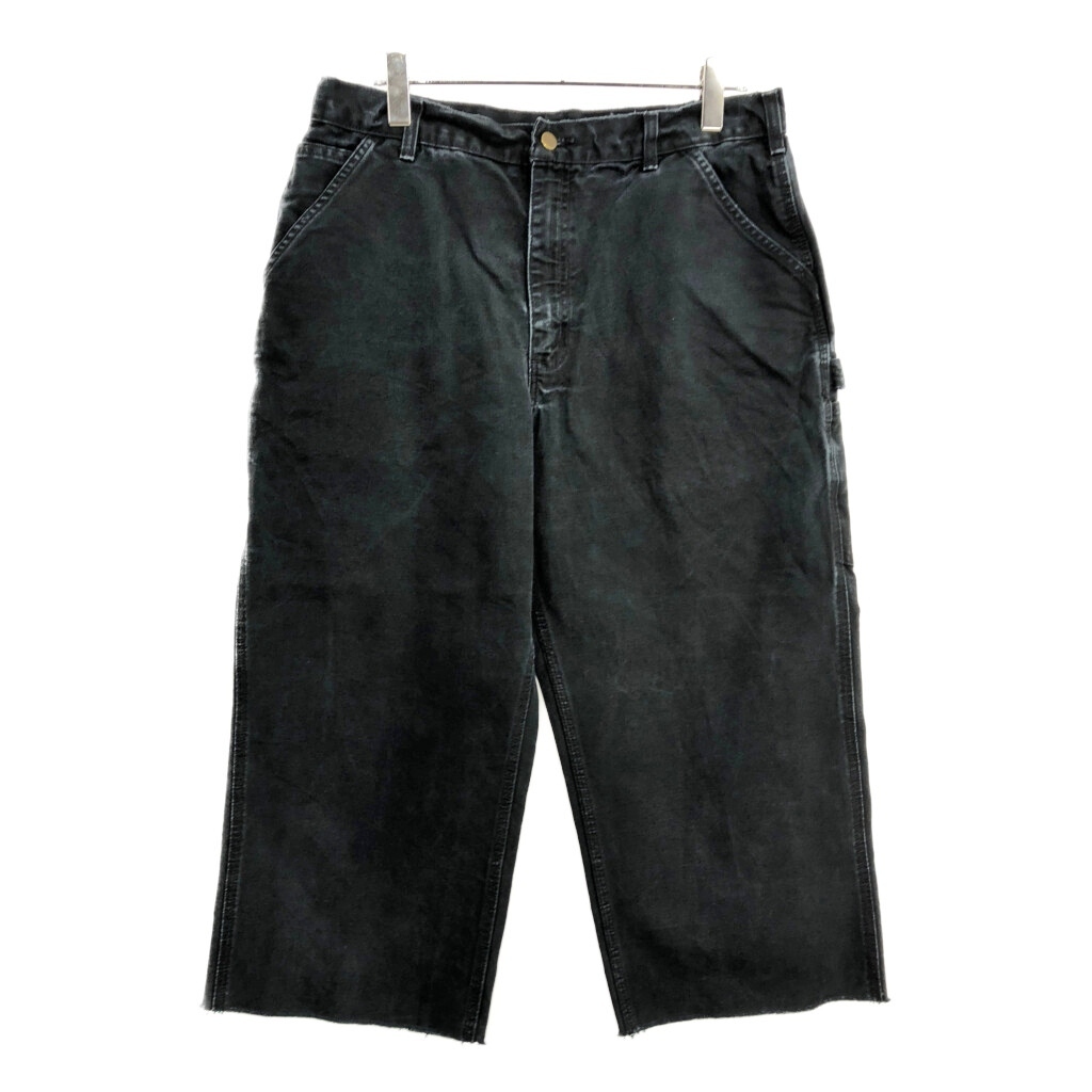 Carhartt カーハート カットオフ ダック ペインターパンツ ワーク ブラック(メンズ W36 L36)中古 古着 U5204拍卖