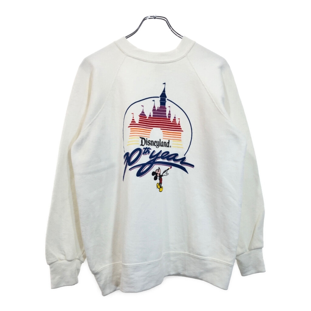 80年代 Disney ディズニー Disneyland ディズニーランド 30th スウェット ホワイト(メンズ LARGE)中古 古着 U5675拍卖