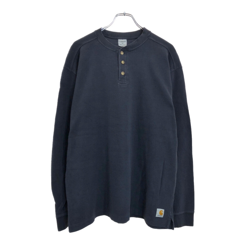 Carhartt カーハート ヘンリーネック 長袖 サーマルTシャツ ネイビー(メンズ M)中古 古着 U8279拍卖
