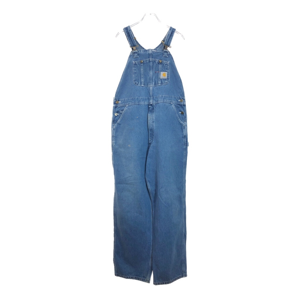 Carhartt カーハート デニムビブオーバーオール ライトブルー(メンズ W38 L32)中古 古着 U8334拍卖