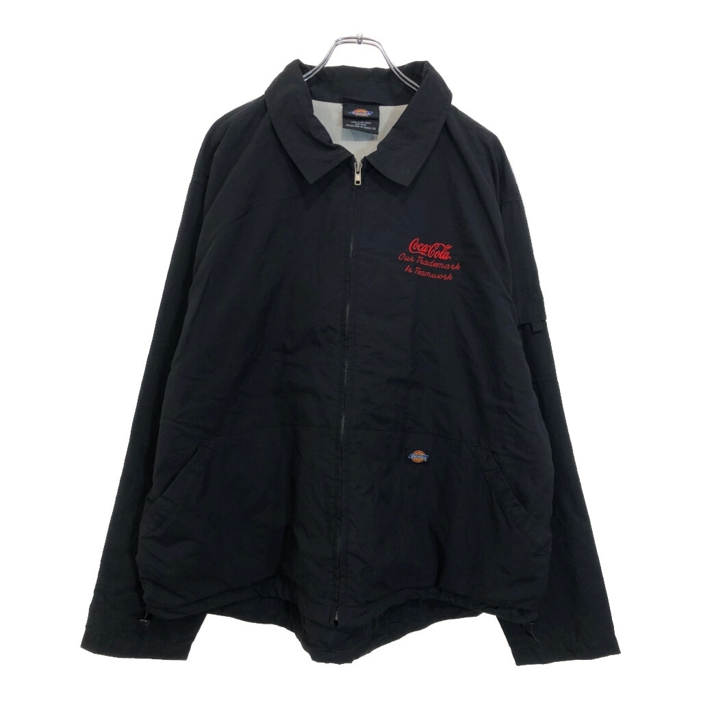 Carhartt カーハート Coka Cola コカ・コーラ Our Tradmark is Teamwork 刺 ナイロンジャケット ブラック(メンズ XL)中古 古着 U8971拍卖