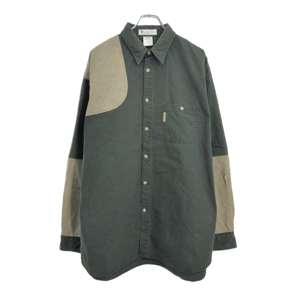 Columbia コロンビア ヘビーフランネルシャツ 長袖 グリーン(メンズ XL)中古 古着 U9698拍卖