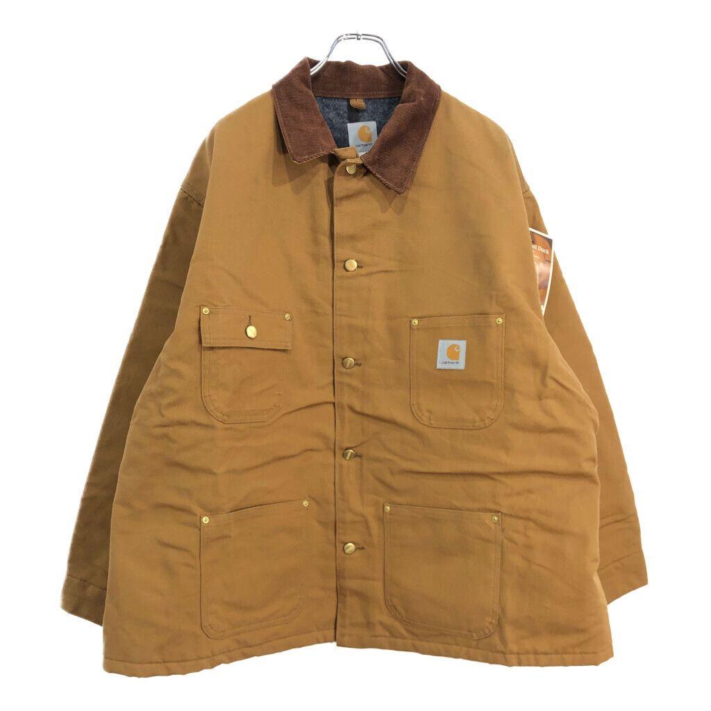 デッドストック 90年代 USA製 Carhartt カーハート ミシガンチョアコート カバーオール ダック ライトブラウン(メンズ 54)中古 古着 V0030拍卖