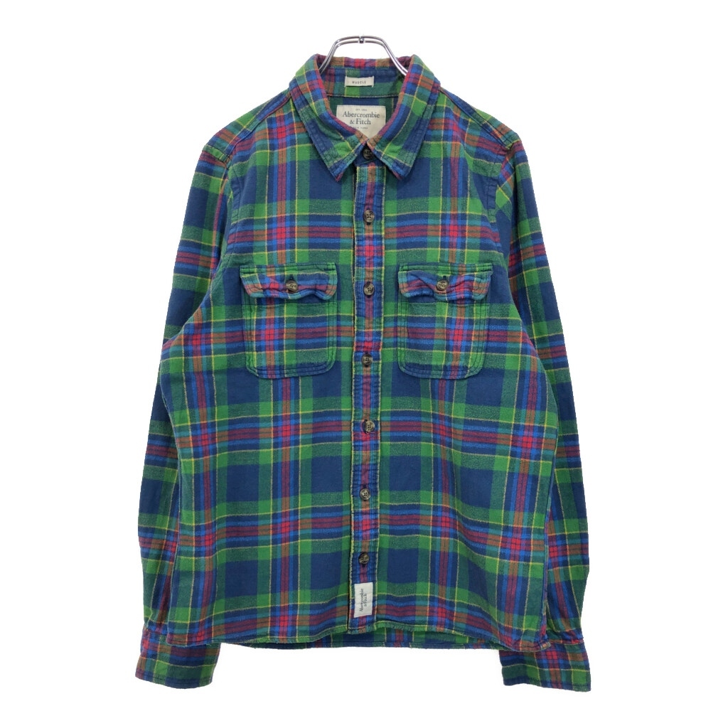 Abercrombie & Fitch アバクロンビーアンドフィッチ フランネルシャツ 大きいサイズ チェック (メンズ XXL)中古 古着 V1573拍卖