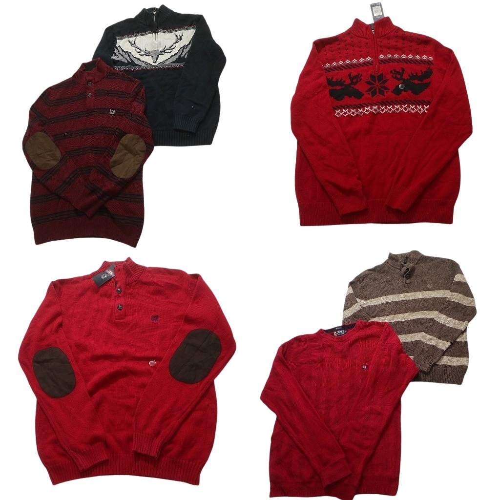 古着卸 まとめ売り チャップス CHAPS セーター 6枚セット (メンズ M ) ハーフジップ エルボーパッチ デッドストック 中古 古着 NC2834拍卖