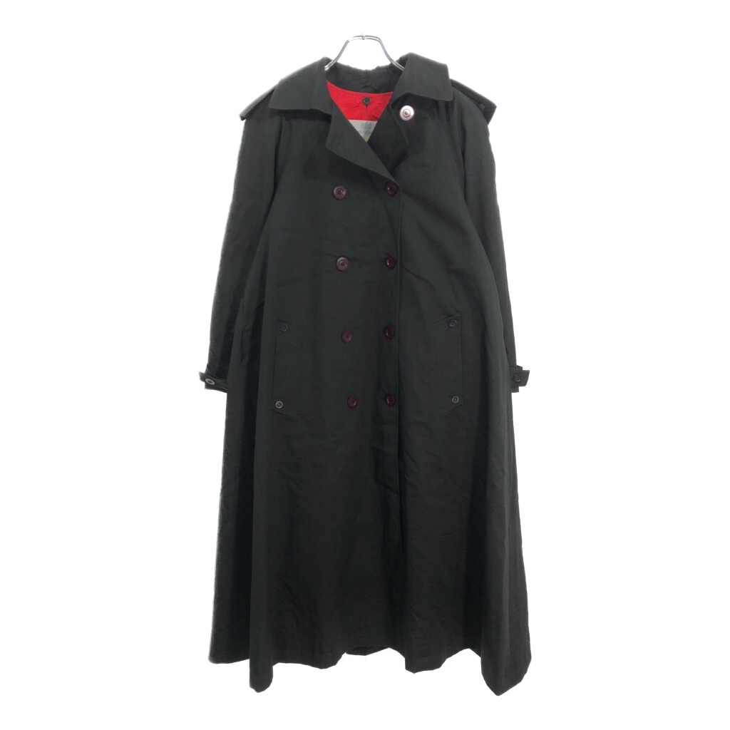 80年代 カナダ製 Aquascutum アクアスキュータム トレンチコート ブラック(レディース M相当)中古 古着 V0019拍卖