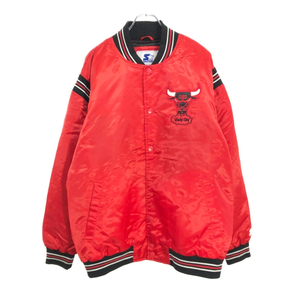 STARTER スターター NBA シカゴ・ブルズ スタジアムジャケット 大きいサイズ プロチーム レッド(メンズ XXL)中古 古着 V0228拍卖