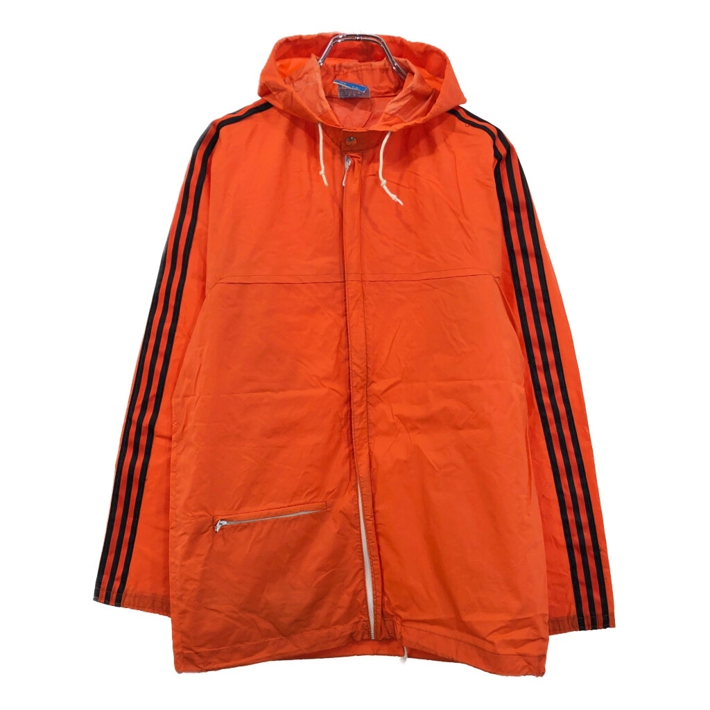 80年代 adidas アディダス ナイロン ジャケット オレンジ(メンズ 168)中古 古着 V0298拍卖