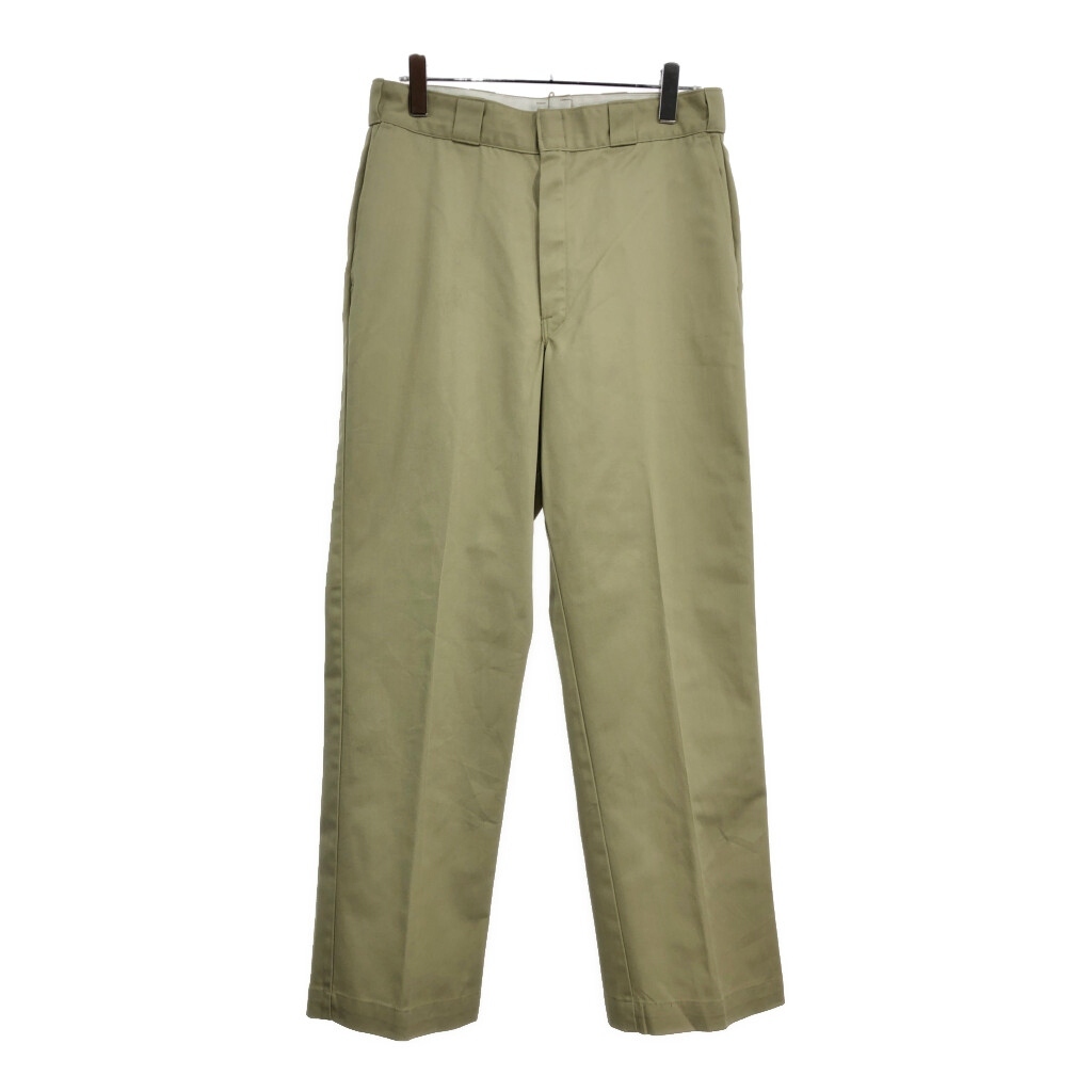 90年代 USA製 Dickies ディッキーズ ワークパンツ カーキ(メンズ W34 L32)中古 古着 V0374拍卖