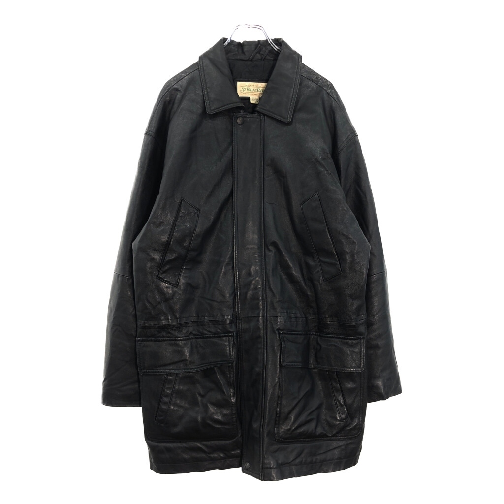 ST.JOHN'S BAY セントジョンズベイ レザーコート ブラック(メンズ L)中古 古着 V0545拍卖