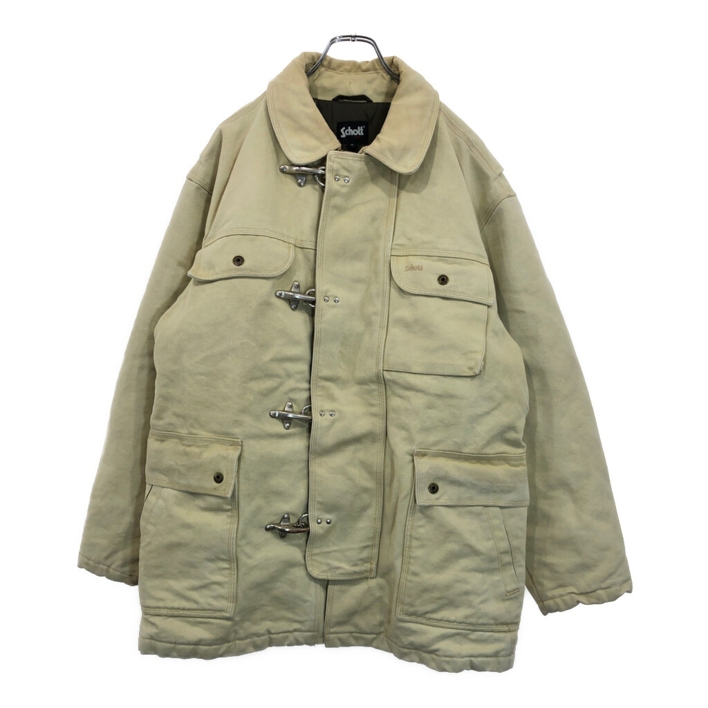 90年代 Schott ショット ファイヤーマンジャケット ベージュ(メンズ M)中古 古着 V0439拍卖
