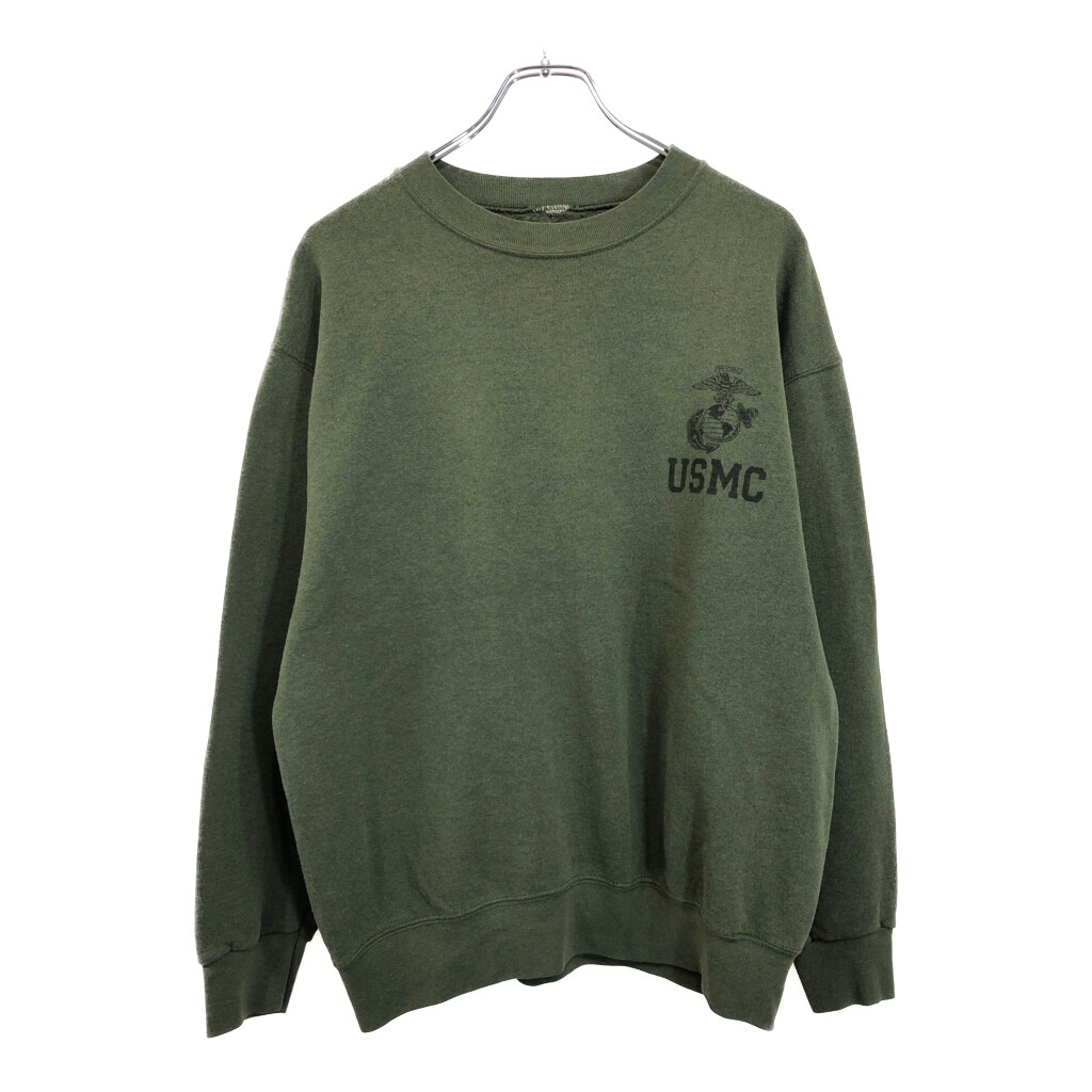 USMC スウェット ミリタリー オリーブ(メンズ M相当)中古 古着 V0710拍卖