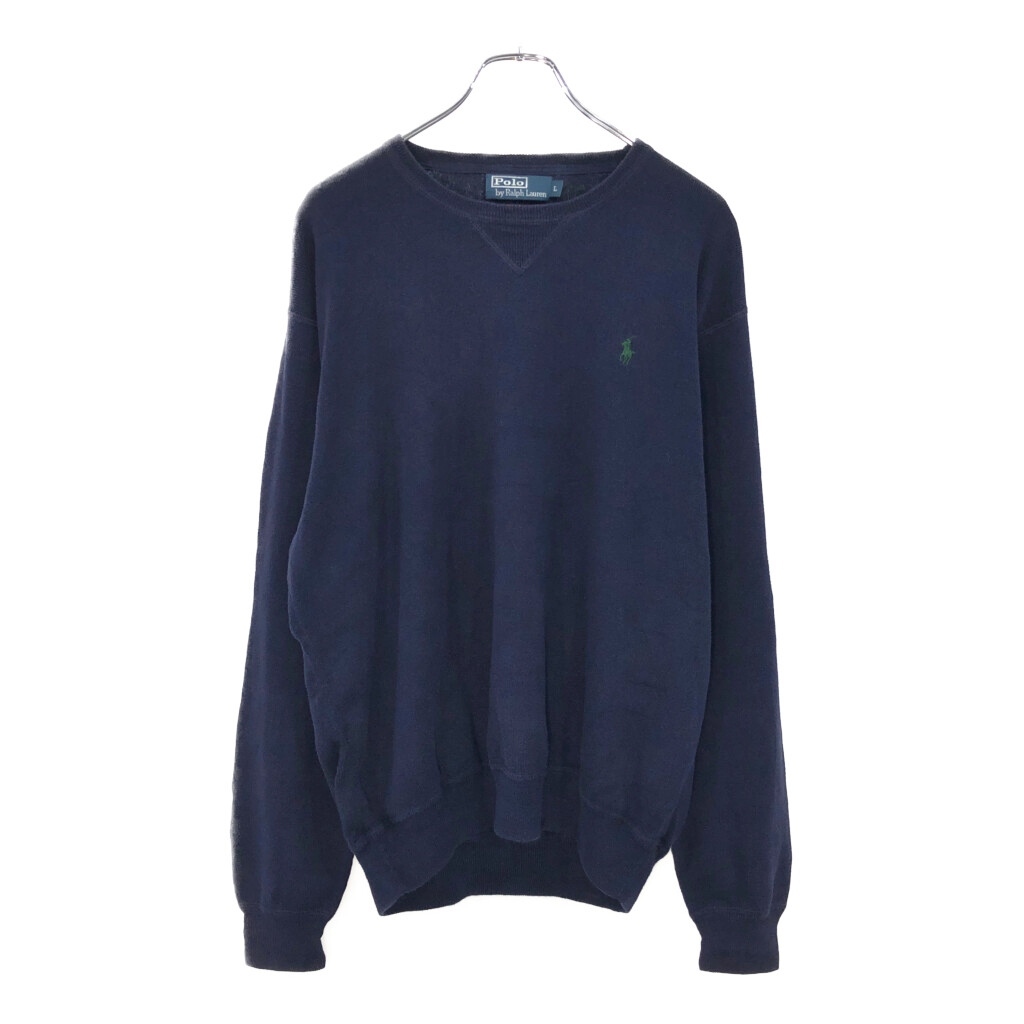 Polo by Ralph Lauren ポロ ラルフローレン コットンセーター ネイビー(メンズ L)中古 古着 V0811拍卖