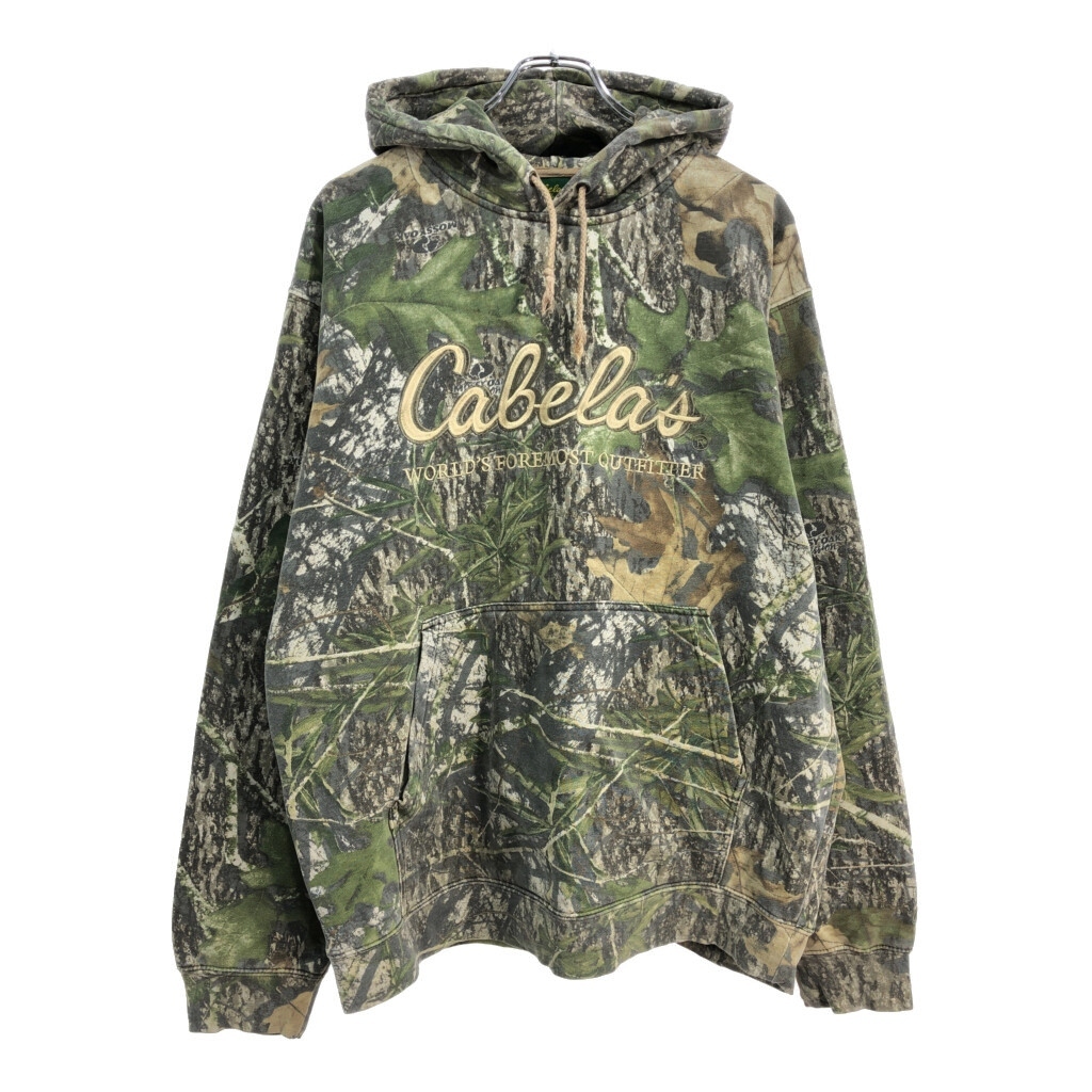 90年代 Cabela's カベラス リアルツリーカモ スウェット パーカー アウトドア グリーン(メンズ L)中古 古着 V0952拍卖