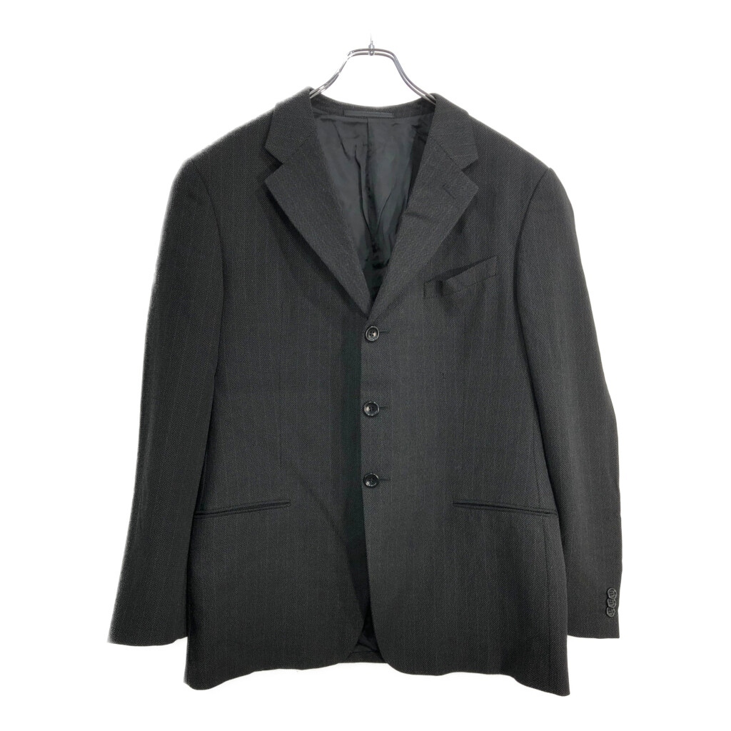イタリア製 ARMANI COLLEZIONI アルマーニ コレッツォーニ テーラードジャケット ブラック(メンズ 54 R)中古 古着 V1044拍卖